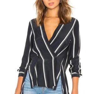 RAG & BONE Silk Debbie Top in Navy